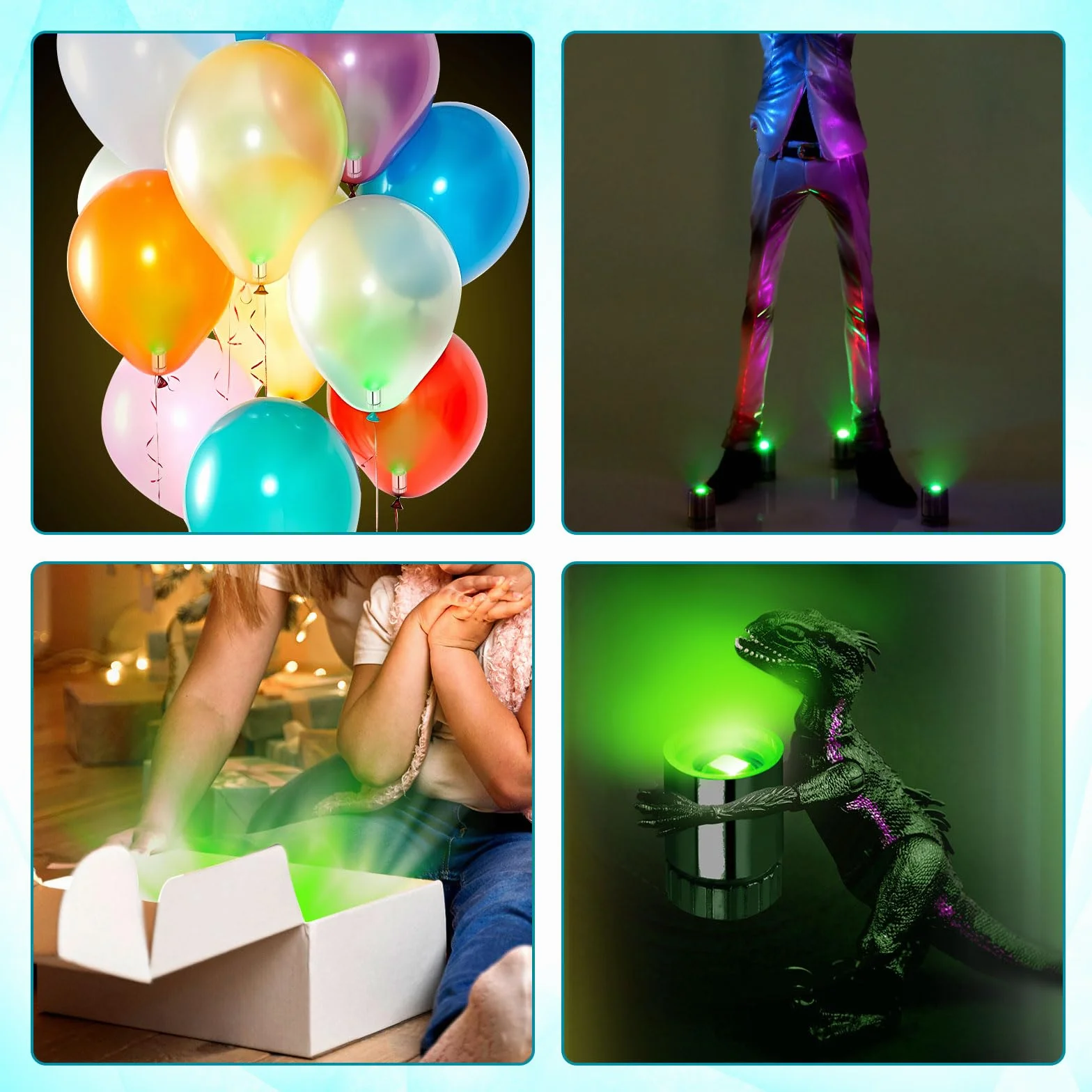 10szt Miniaturowe Lampki LED, Mini Mały Światło z Dołączoną Baterią Micro Reflektor Świateł do Dekoracji Przyjęcia DIY Paper Lantern Akcesoria do Domku dla Lalek (Zielony)