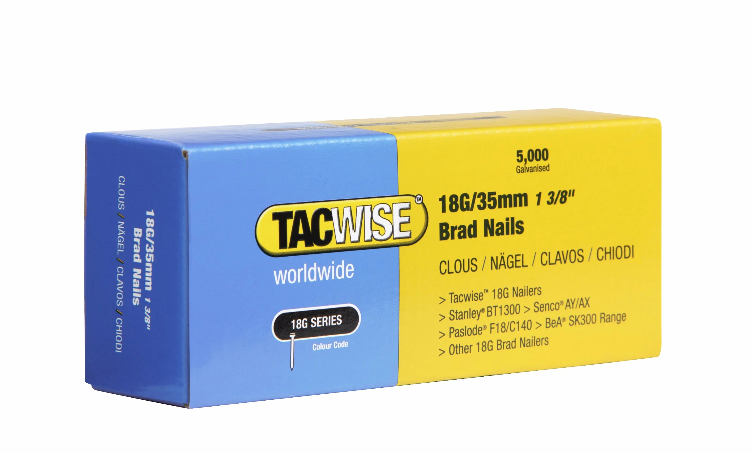 Tacwise 0399 Gwoździe typu Brad 18G / 35 mm, ocynkowane, 35 mm