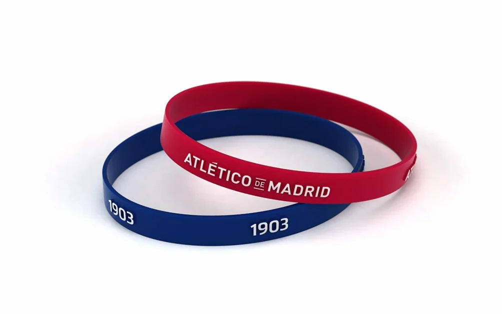 Atlético de Madrid Bransoletka Relieve czerwona i niebieska standardowa dla mężczyzn | silikonowa bransoletka | wsparcie oficjalnego produktu | ATM