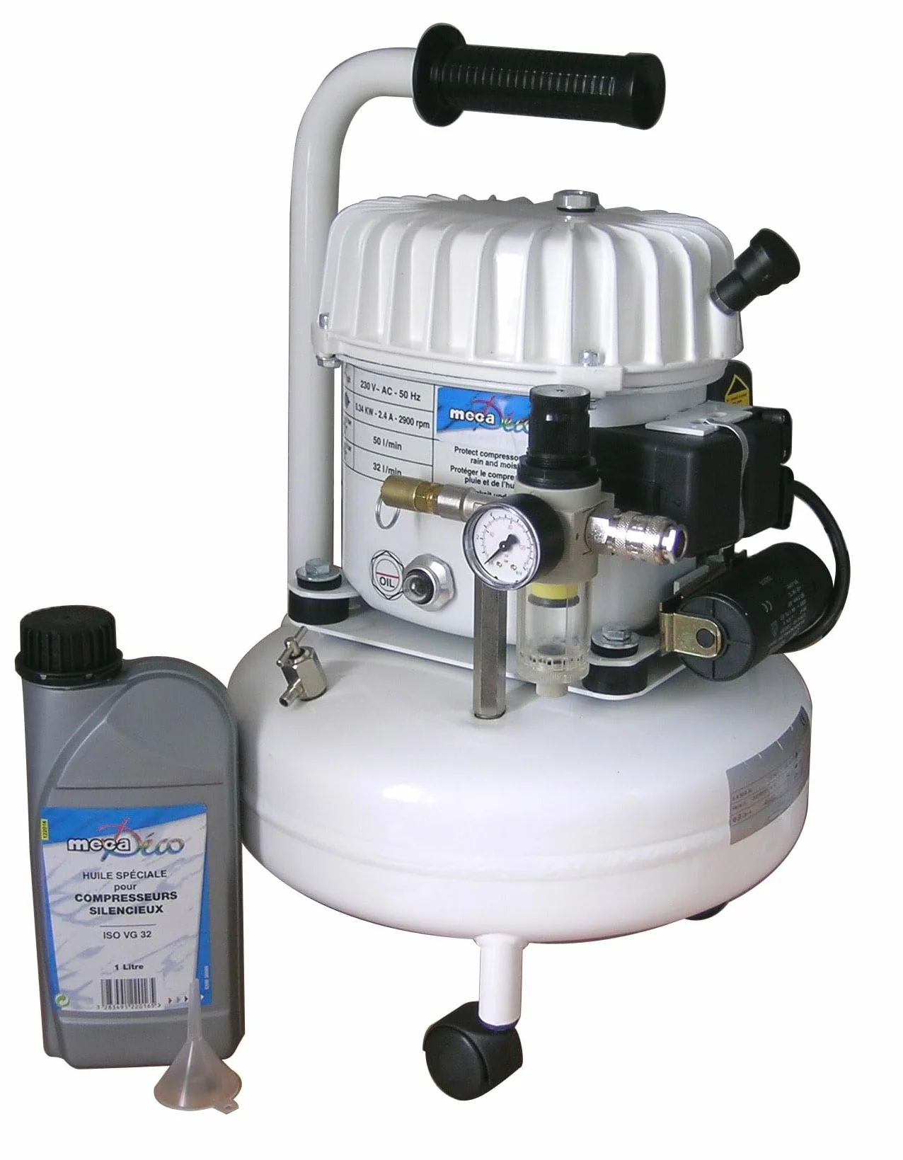 Mecadeco 425516 kompresor, cichy, 9 l