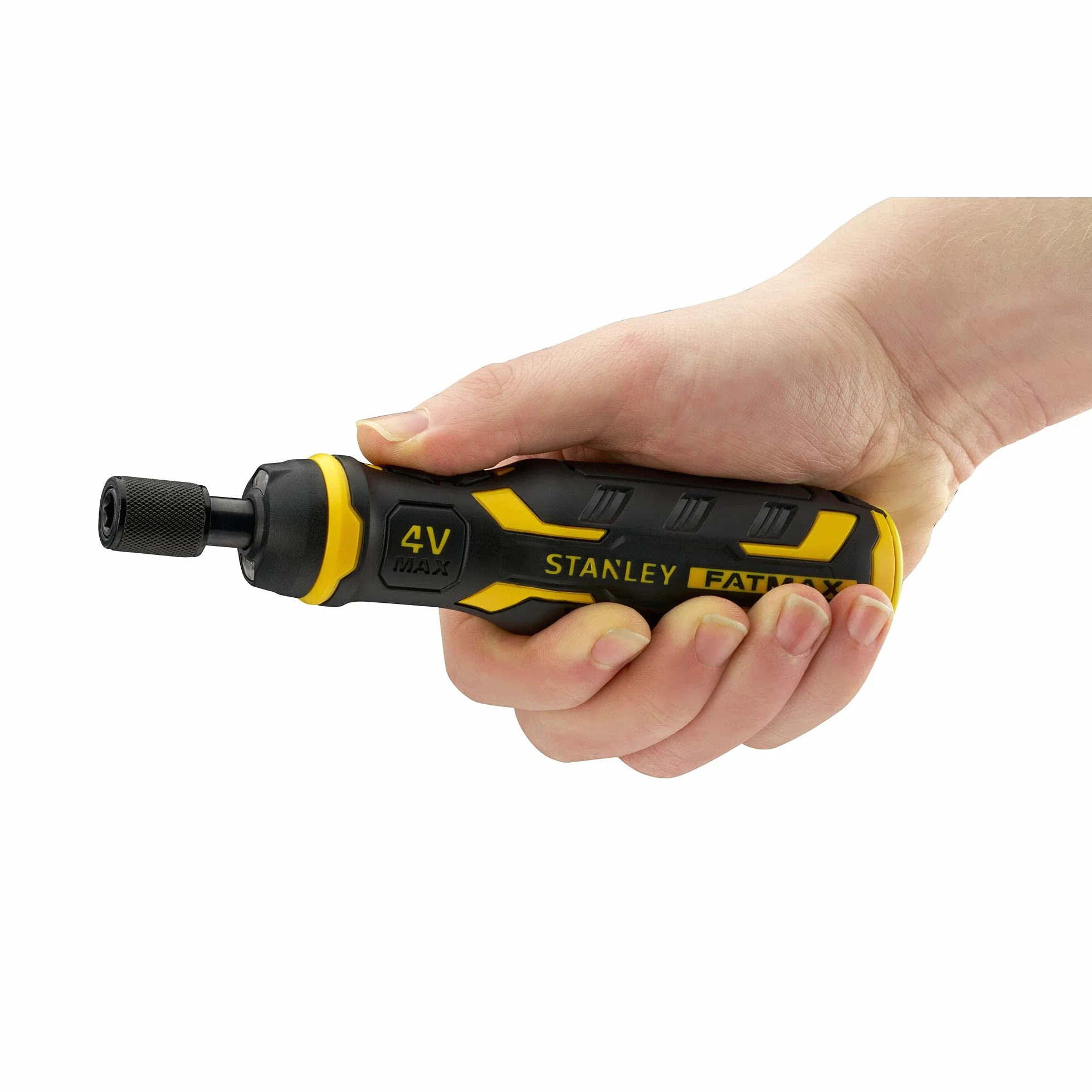 STANLEY FATMAX Wkrętarka wielopunktowa, akumulator 4 V, 1,5 Ah, optymalna prędkość, kompaktowa konstrukcja, uchwyt magnetyczny, w zestawie 6 końcówek i kabel USB - FMHT66719-0