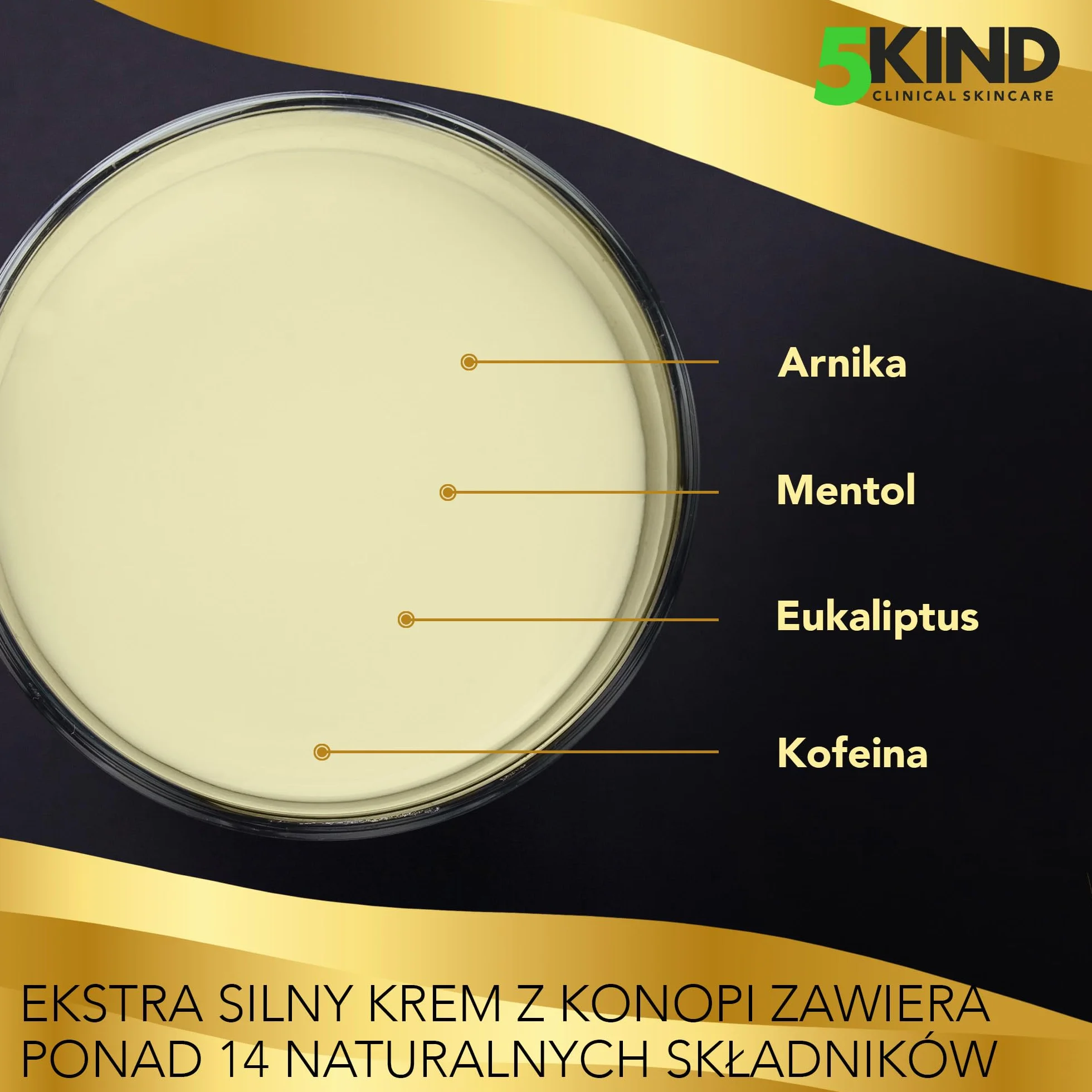 5kind Ekstra Mocny Krem Konopny 200ml - Silny Olej Konopny i Krem Arnikowy - do Masażu Stawów i Mięśni, Dolnej Części Pleców, Stóp, Kolan, Szyi i Ramion - Bogaty w Naturalne Składniki
