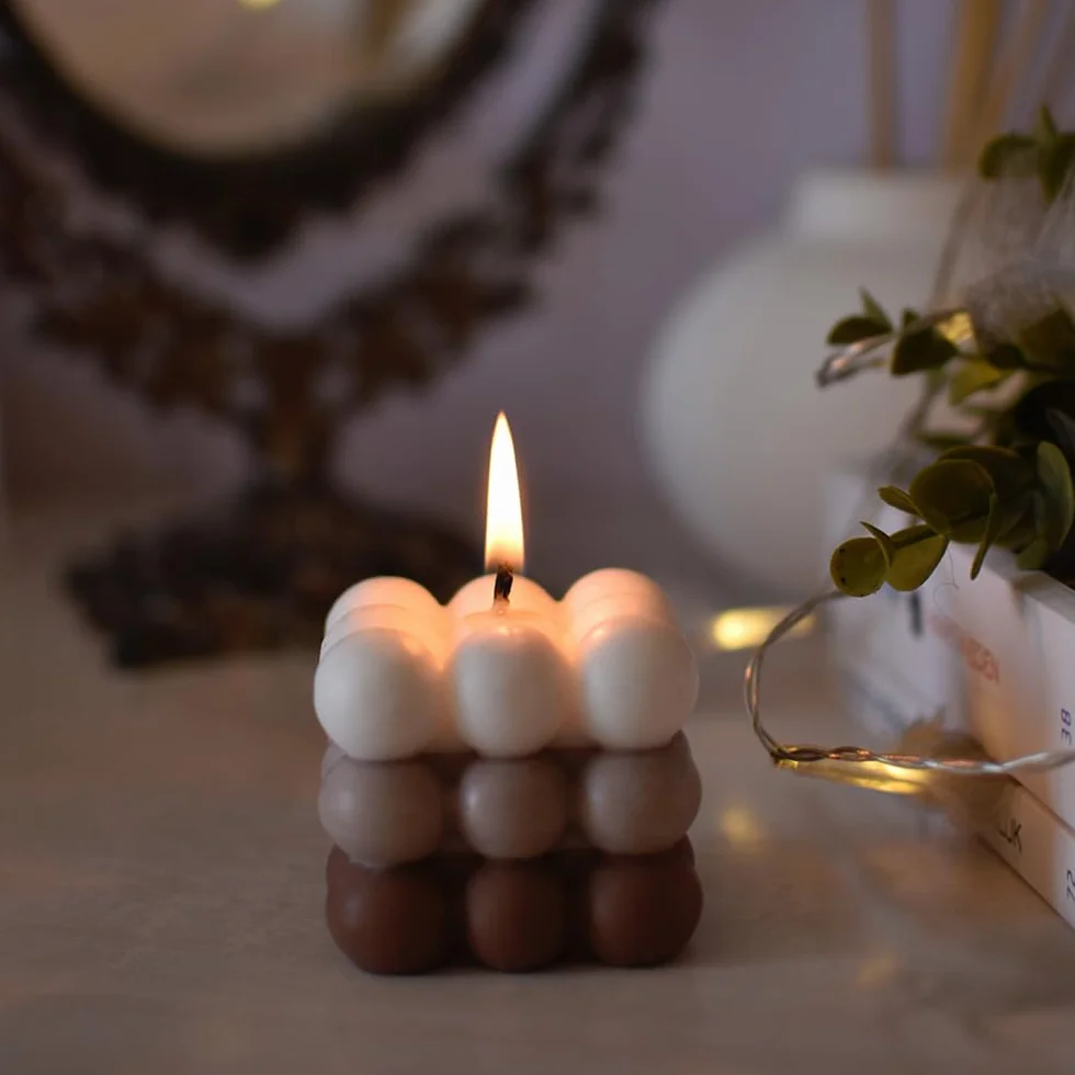 Świeca bąbelkowa geometryczna z wosku sojowego zestaw do aromaterapii