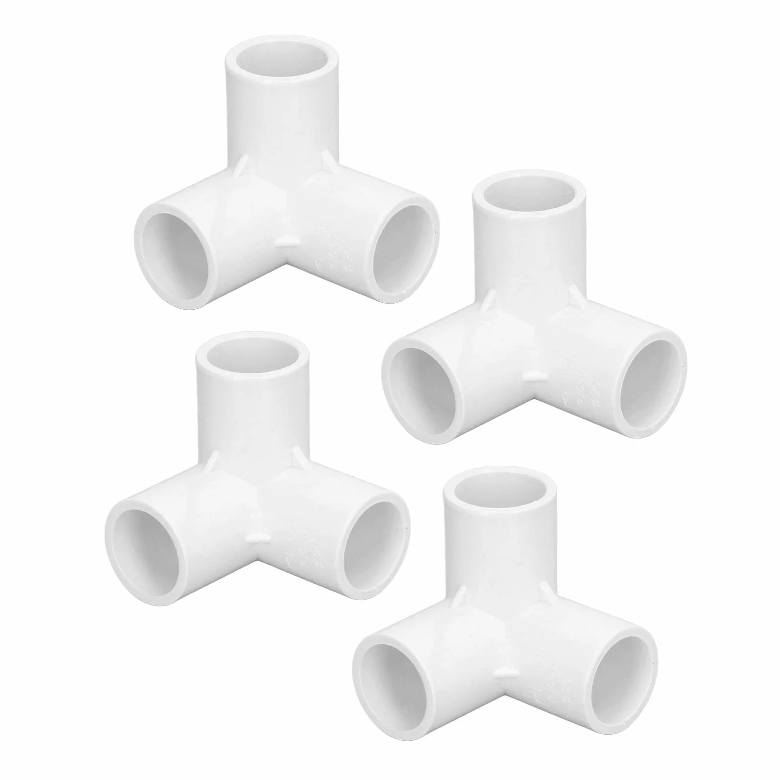 Kolanko Złączkowe z PCV 20 Mm, 3-kierunkowe, 10 Sztuk, Złączka Rurowa z Tworzywa Sztucznego z PVC, Trójnik Kątowy, Złącze Narożne do Mebli Budowlanych, Złączka Kolankowa z PCV do