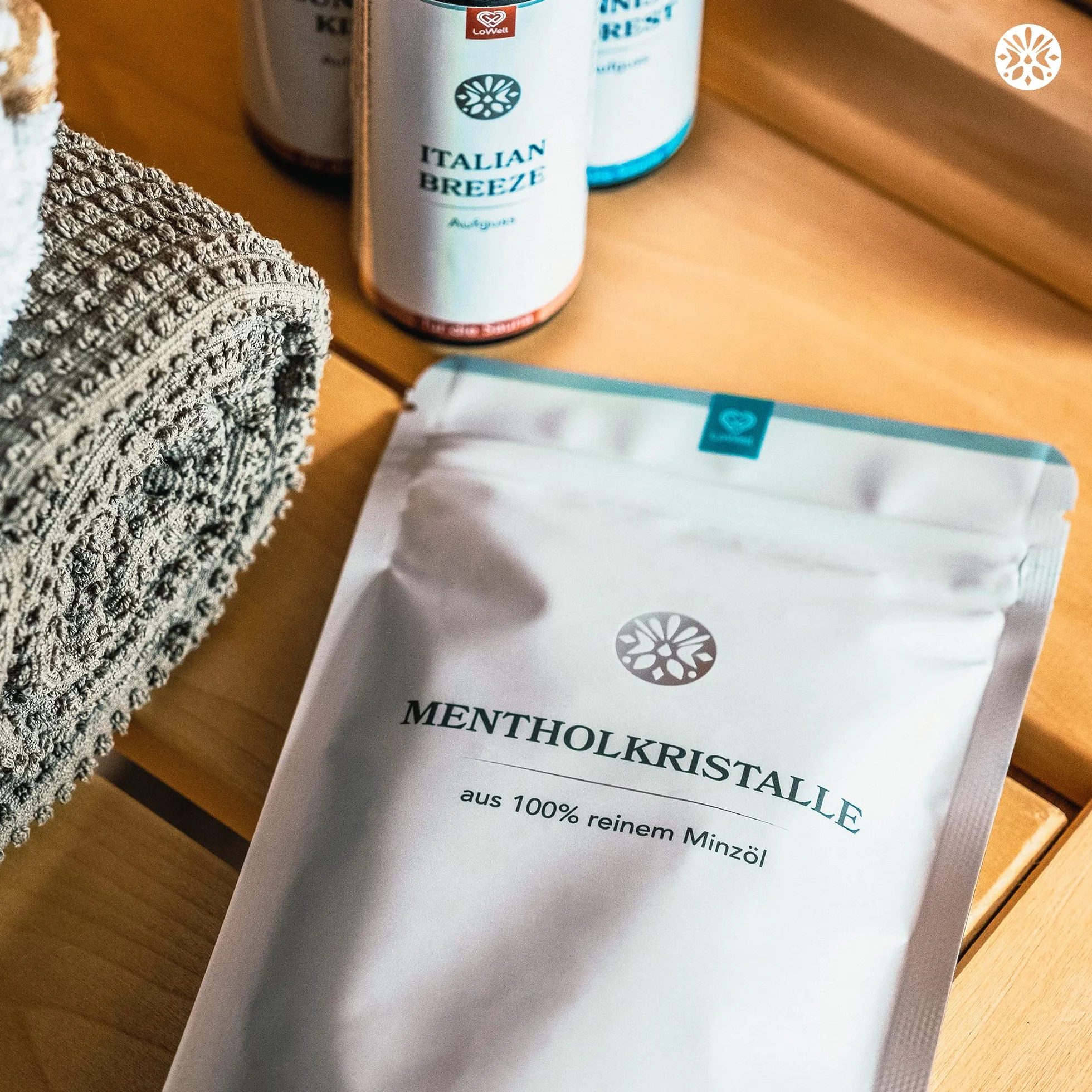 Menthol Crystals 100g LoWell® czysta mięta napar do sauny torebki zamykane Mentol