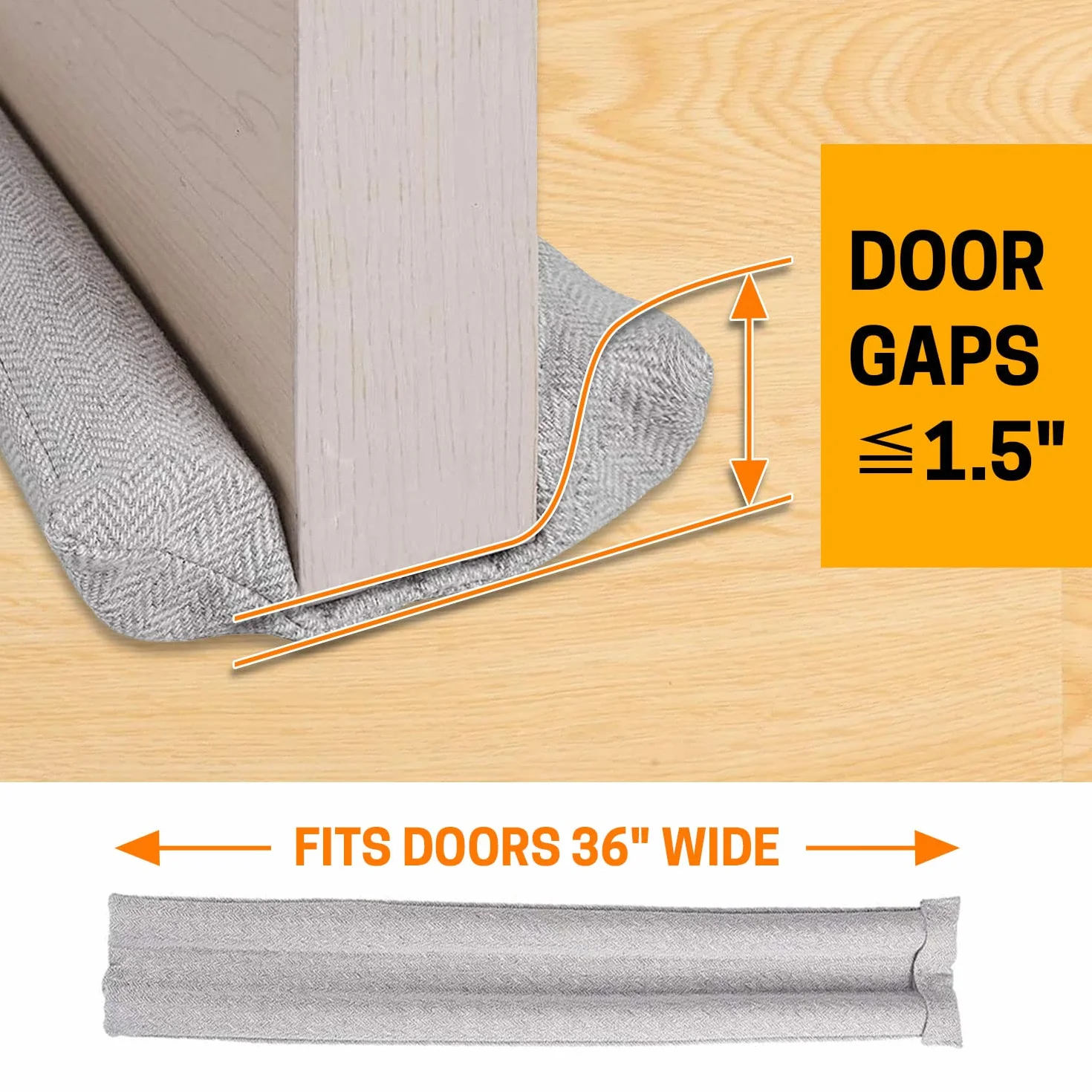 VISEMAN 36 Inch Under Door Stopper-Door Noise Blocker, Double Sided Door Stopper, Machine-Washable