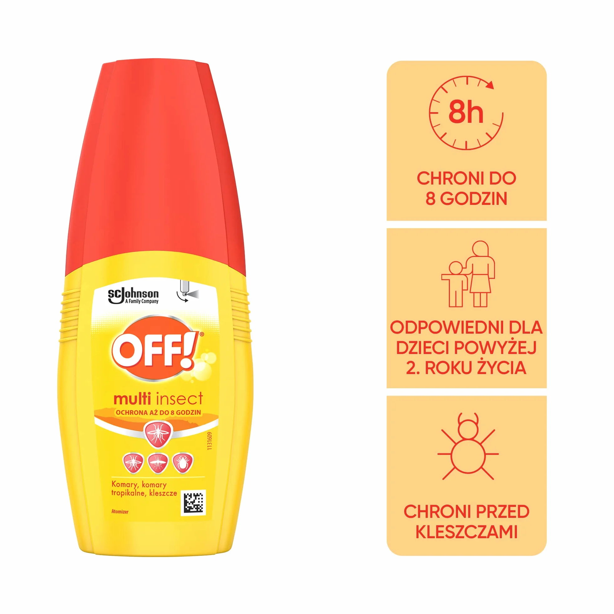 OFF! Multi Insect Środek Odstraszający Owady Atomizer 100 ml 8h Ochrona
