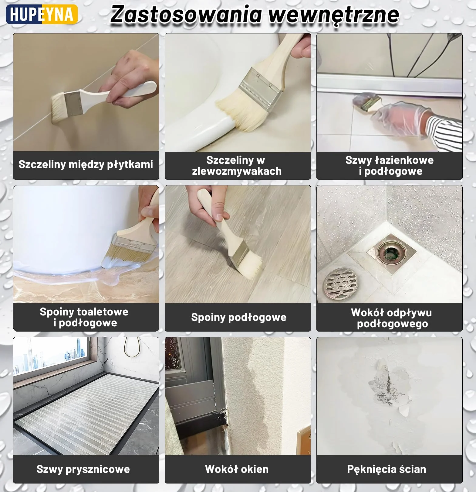 Niewidoczny wodoodporny środek, Hupeyna Wodoodporny uszczelniacz, wodoodporny klej, przezroczysty wodoodporny środek powlekający, przezroczysty wodoodporny klej do wnętrz i na zewnątrz 5KG