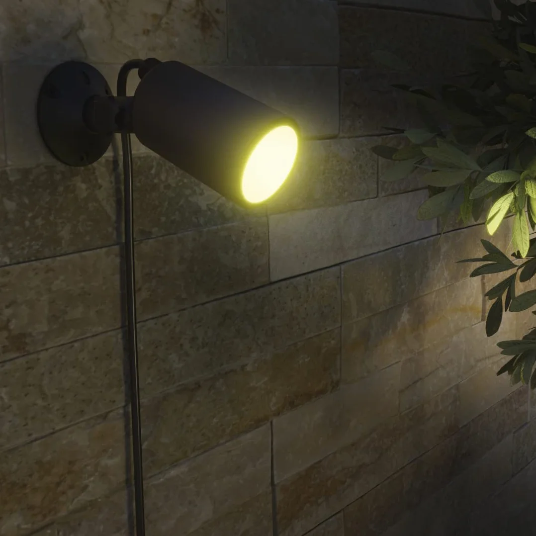 Hama lampa ogrodowa Wi-Fi (WiFi, WLAN, kolory RGB, wodoodporna, inteligentne oświetlenie, multi colour, ciepła biel, 7 W, 450 lumenów, IP65) czarna