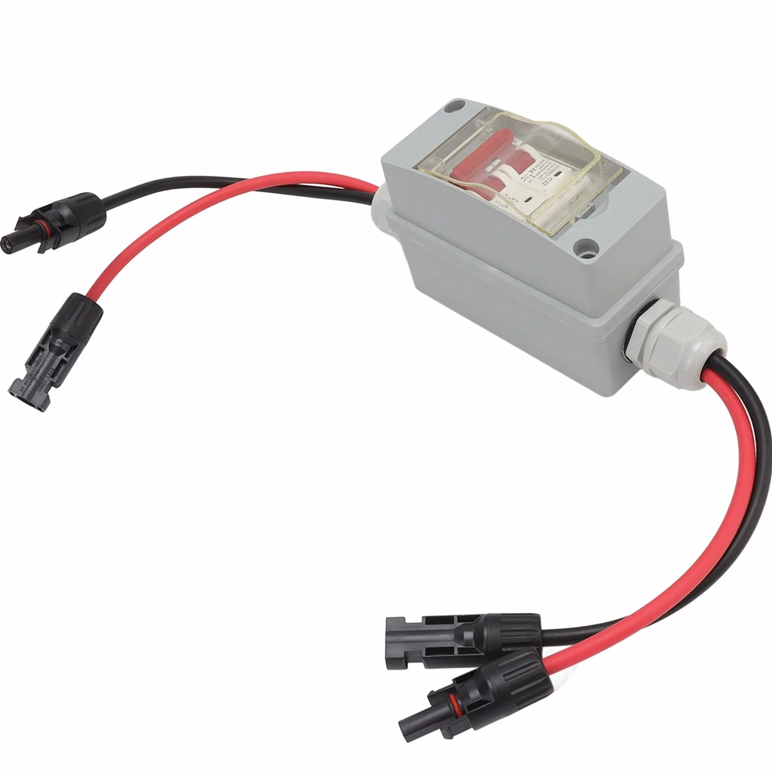Wyłącznik Automatyczny MCB 2P DC 500V 32A z Odłącznikiem i Wodoodporną Skrzynką Rozdzielczą IP65, Kablem i Złączem PV dla Systemów Fotowoltaicznych