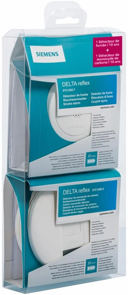 SIEMENS - 1 czujnik dymu NF 10 lat + 1 detektor tlenku węgla