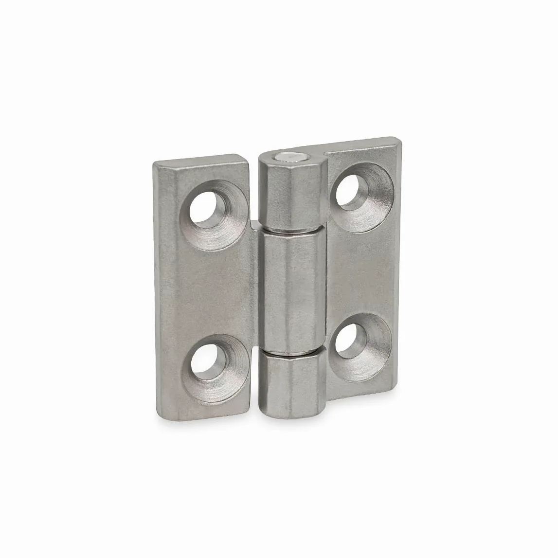 Ganter Normelemente GN 237.3-NI-50-50-A-GS Wytrzymały zawias ze stali nierdzewnej NI, srebrny, 50x50mm