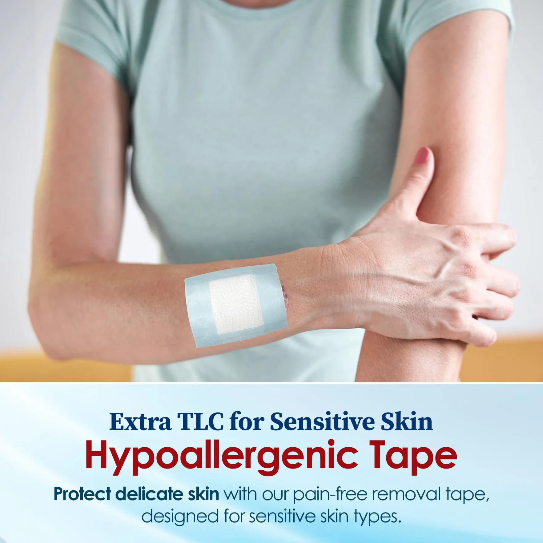 MEDca Sensitive Skin Low Trauma Tape Roll, 1 in x 4 yds, 2-Pack