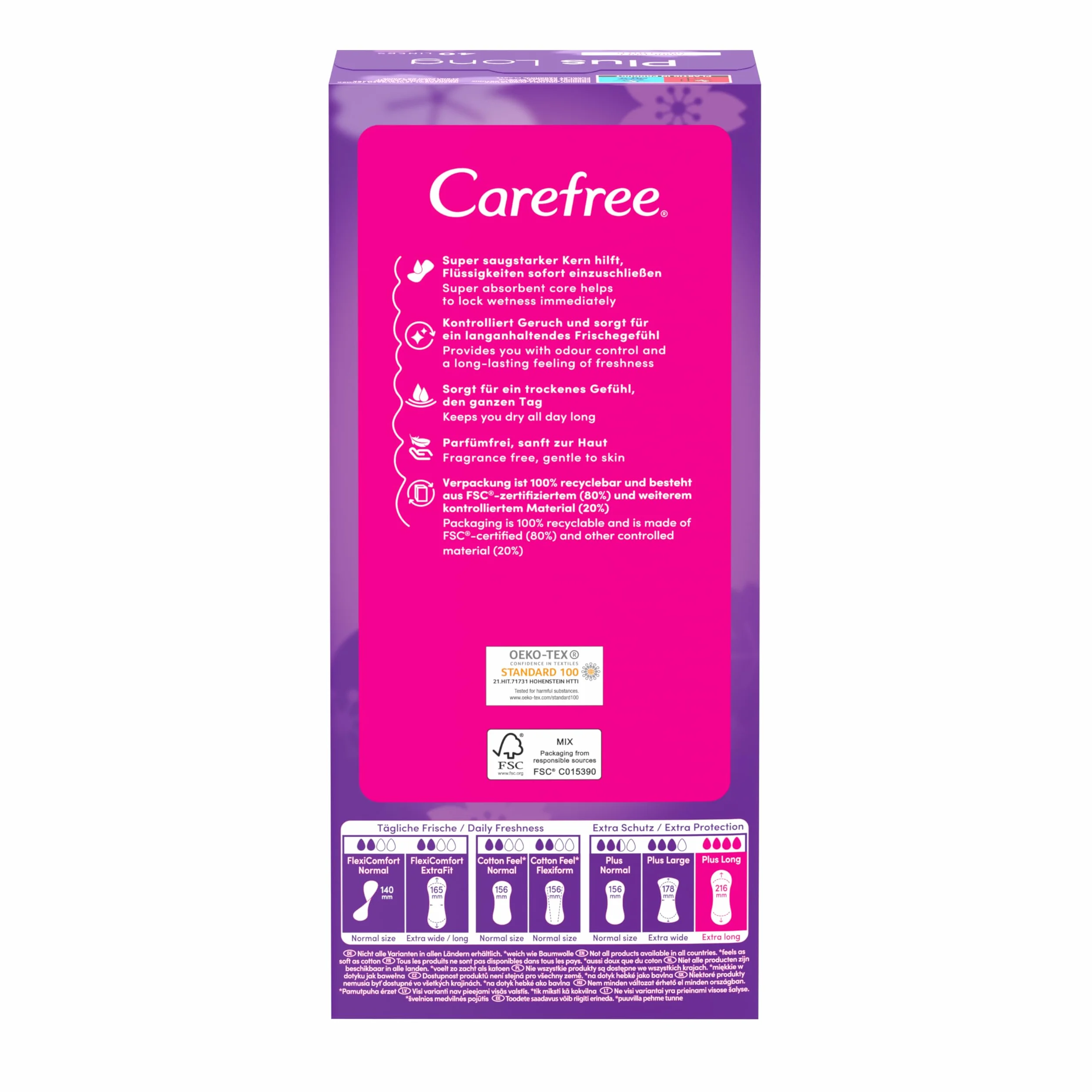 Carefree Plus Long Light Scent Wkładki higieniczne 40 szt.