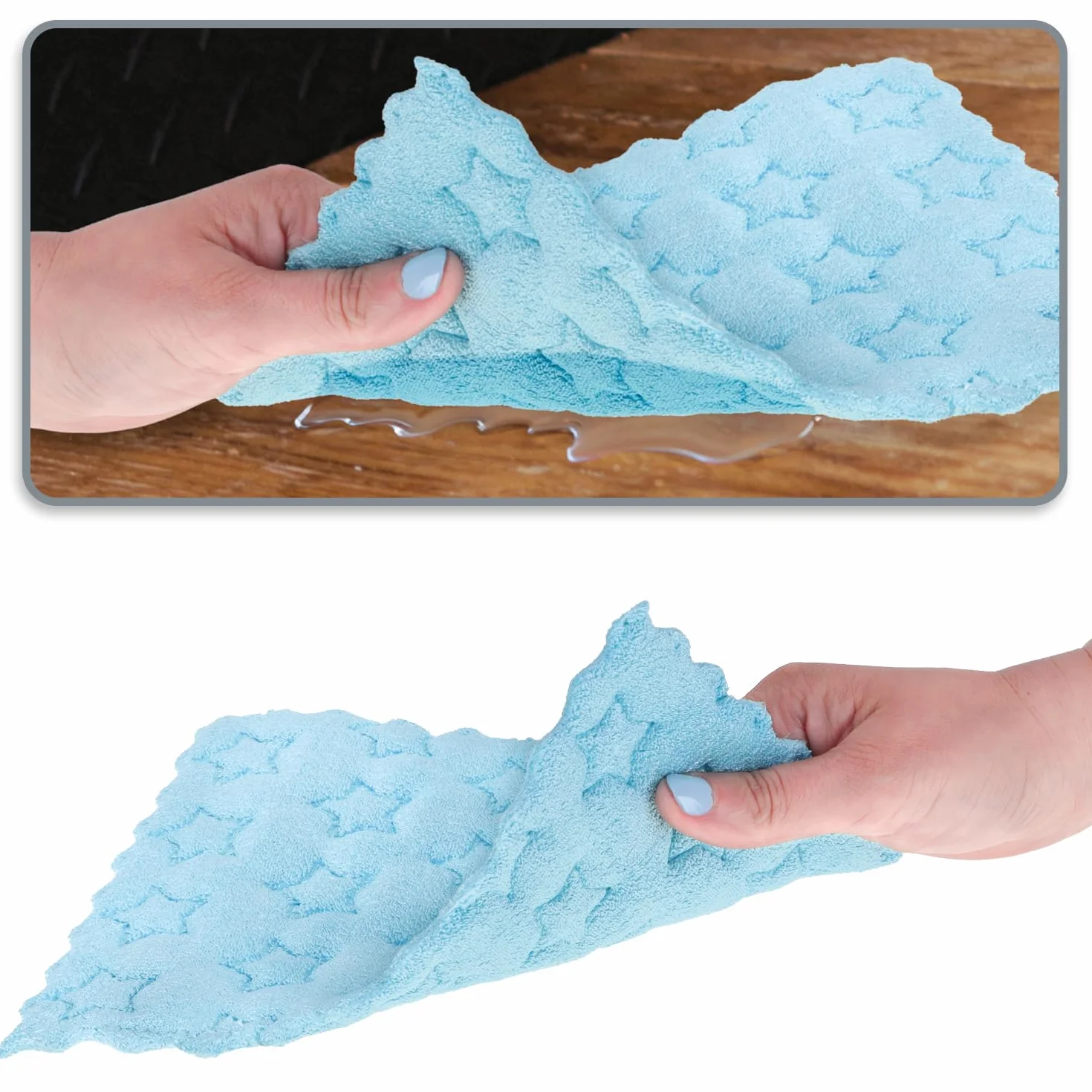 COM-FOUR® 12x Scierki gabkowe wzór gwiazda, scierka kuchenna naczynia, chlonna sciereczka sprzatanie domu powierzchnie, wielorazowa sciereczka uniwersalna (12 sztuk - wzór gwiazdy)