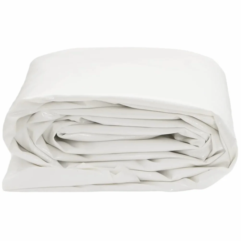 Plandeka okryciowa biała, 1,5 x 20 m, 650 g/m², płótno z powłoką PCW, odporna na rozerwanie, wodoszczelna, odporna na działanie promieni UV, z oczkami, do ogrodu, na plac budowy, na kemping