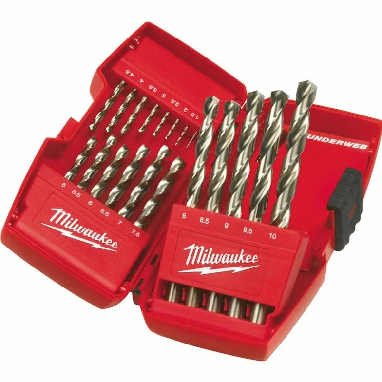 Milwaukee Hss-G Red Hex Titan 48894759 Zestaw Wierteł do Metalu, Złoty, 10 Elementów