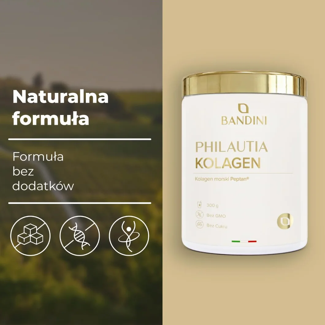 Bandini Kolagen morski w proszku 12.000mg - Czysty hydrolizat kolagenu typu I - Suplement dla skóry, włosów, paznokci - 300g