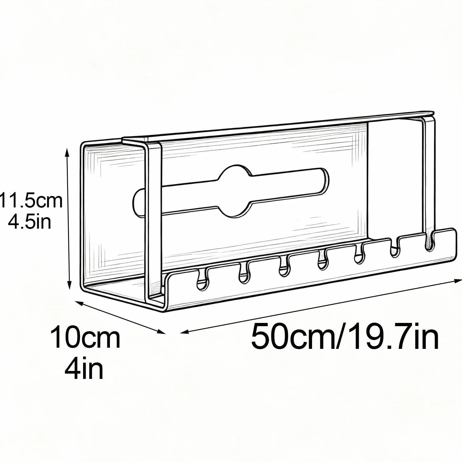 Podbiurkowa Szyna Kablowa Organizer na Przewody Szer. 10cm, Wys. 11,5cm do Biurka, Idealny do Domowego Biura i Wnętrz(White,50cm/19.7in)