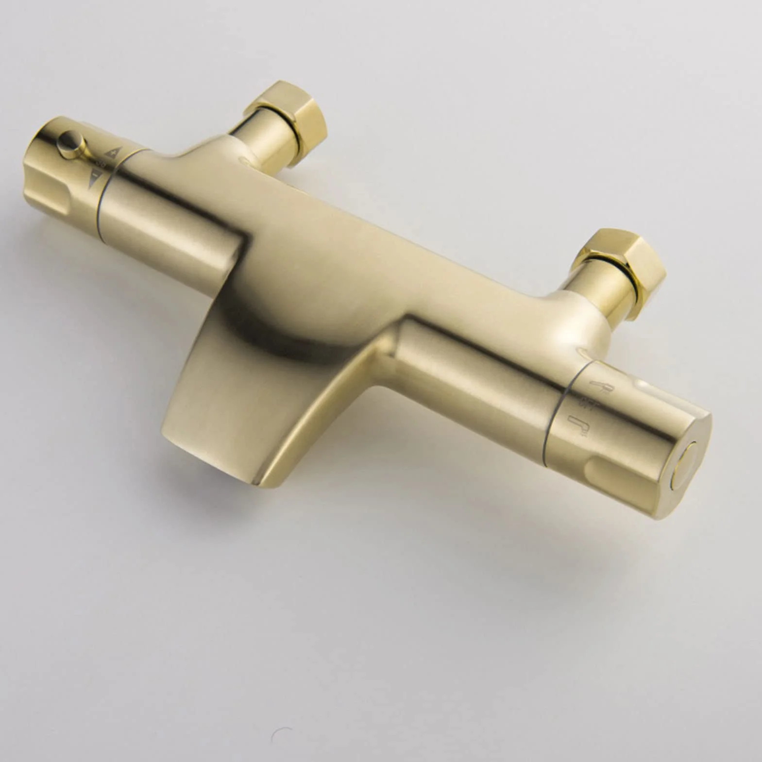 Bateria wannowa termostatyczna szczotkowana, złota, bateria wannowa z prysznicem ręcznym, bateria prysznicowa ścienna, bateria wannowa z mieszaczem, bateria łazienkowa mosiężna