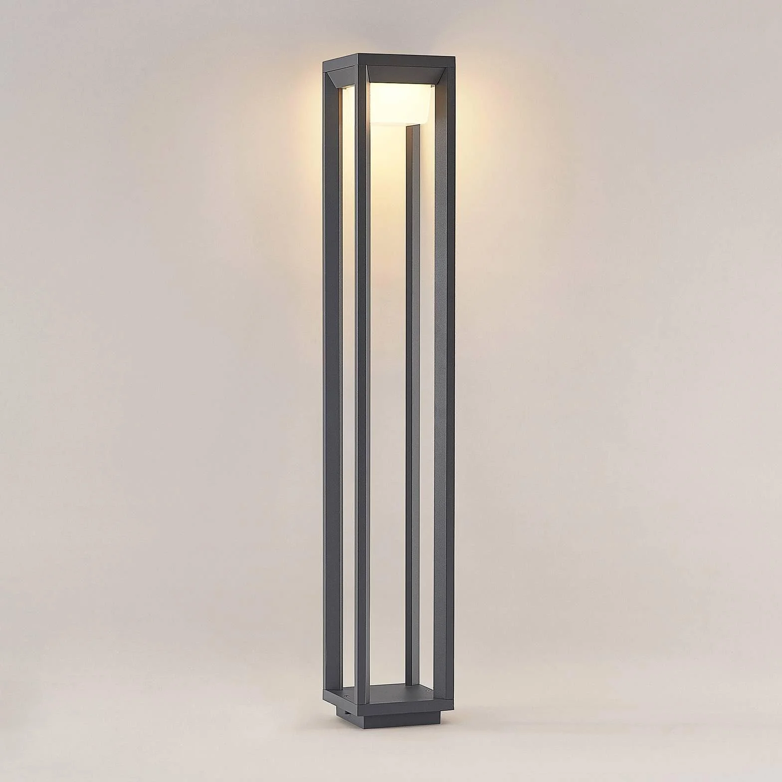 oświetlenie zewnętrzne LED "Gamion" (nowoczesne) w kolorze srebrnym z aluminium (1 źródło światła) firmy PRIOS | lampa ogrodowa, oświetlenie ścieżki, lampa wielosłupowa, lampa drogowa, lampa