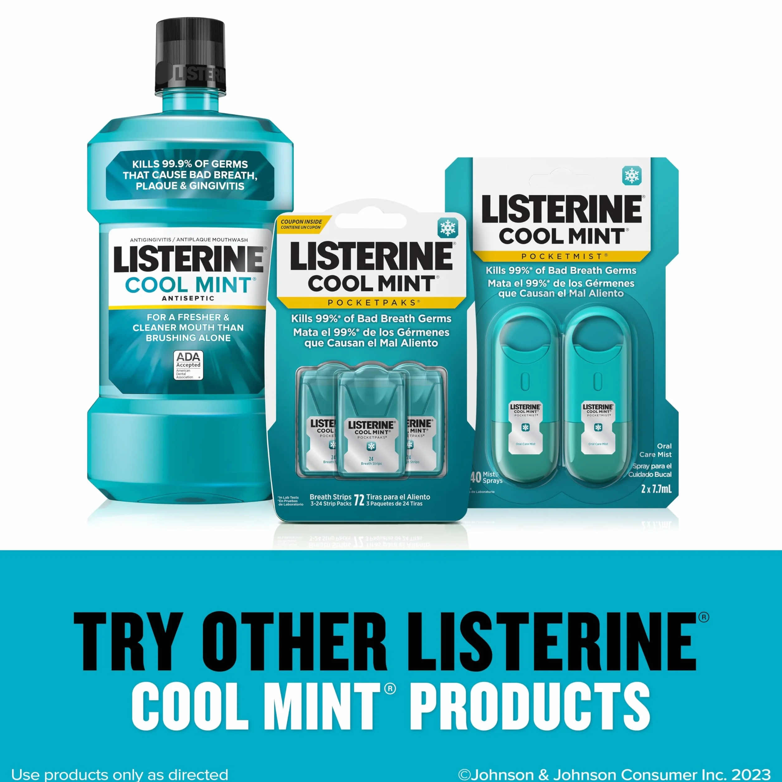 Listerine Cool Mint Pocketmist – dozownik świeżego oddechu, 2 sztuki