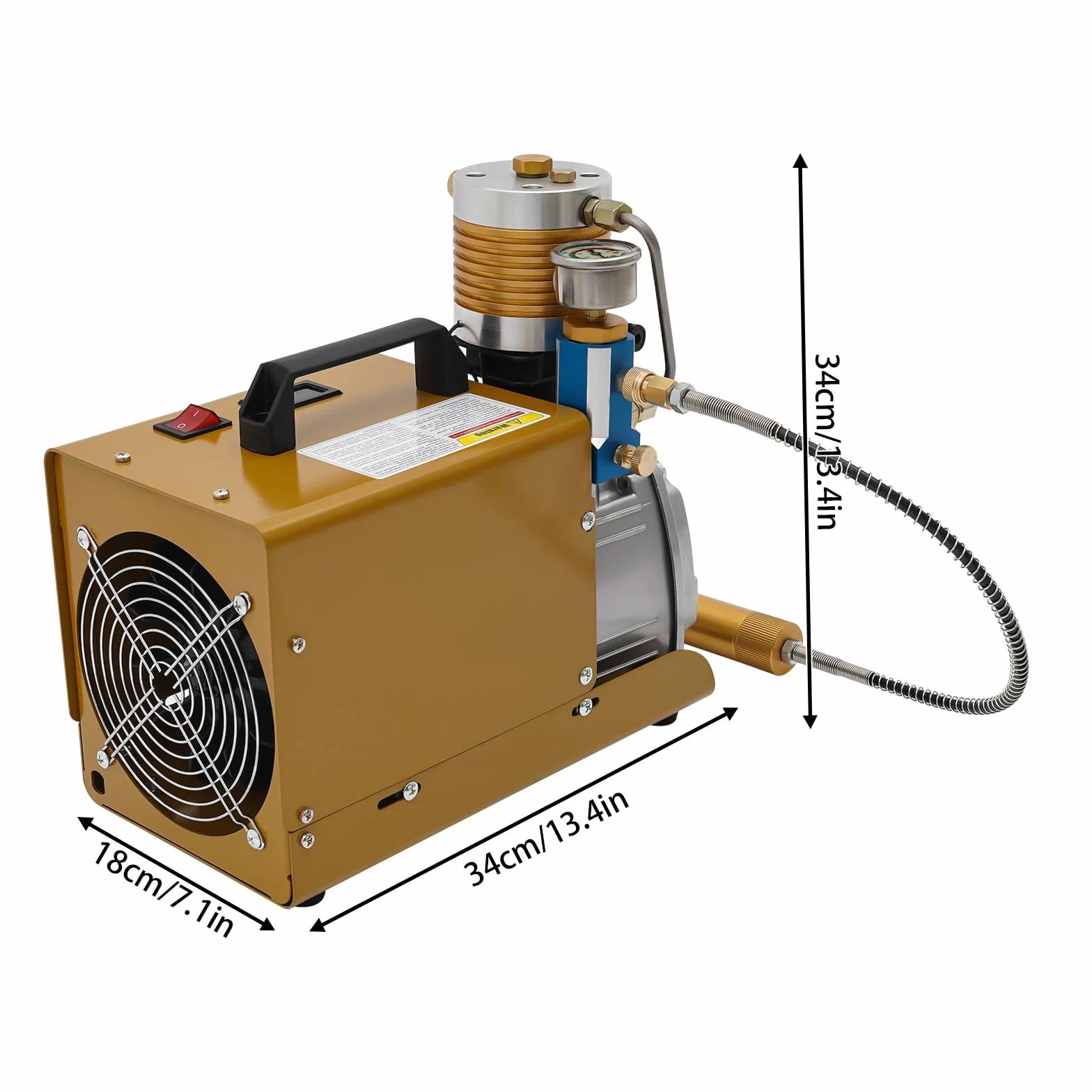 Sprężarka wysokociśnieniowa 220 V, 50 Hz, 300 bar, 4500 psi, 130 l/min, przenośna sprężarka powietrza, pompa wysokociśnieniowa, pistolet pneumatyczny do pistoletów PC z separatorem wody/oleju