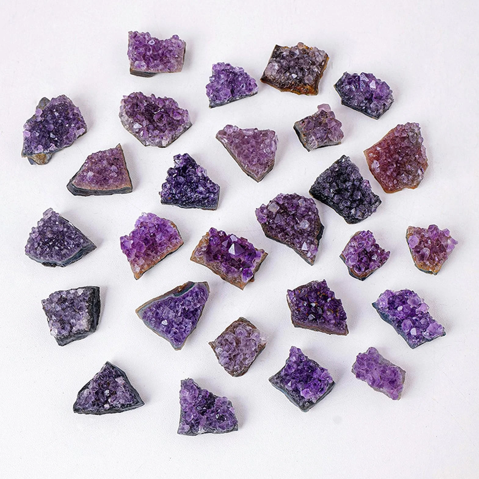 Amethyst Cluster Naturalny Kryształ Medytacyjny Głęboki Fioletowy Kamień Dom Praca
