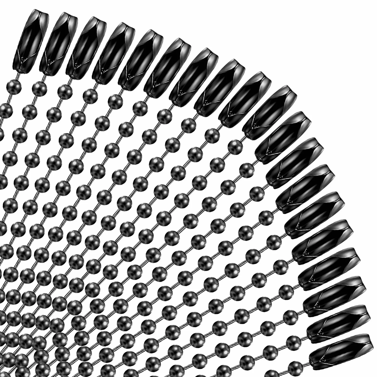 Łańcuszki kulkowe z koralikami, łańcuszek ze stali nierdzewnej, metalowe wiszące łańcuszki 10 cm, breloki kulkowe ze złączami, naszyjnik z koralikami do produkcji biżuterii, rękodzieła, 100