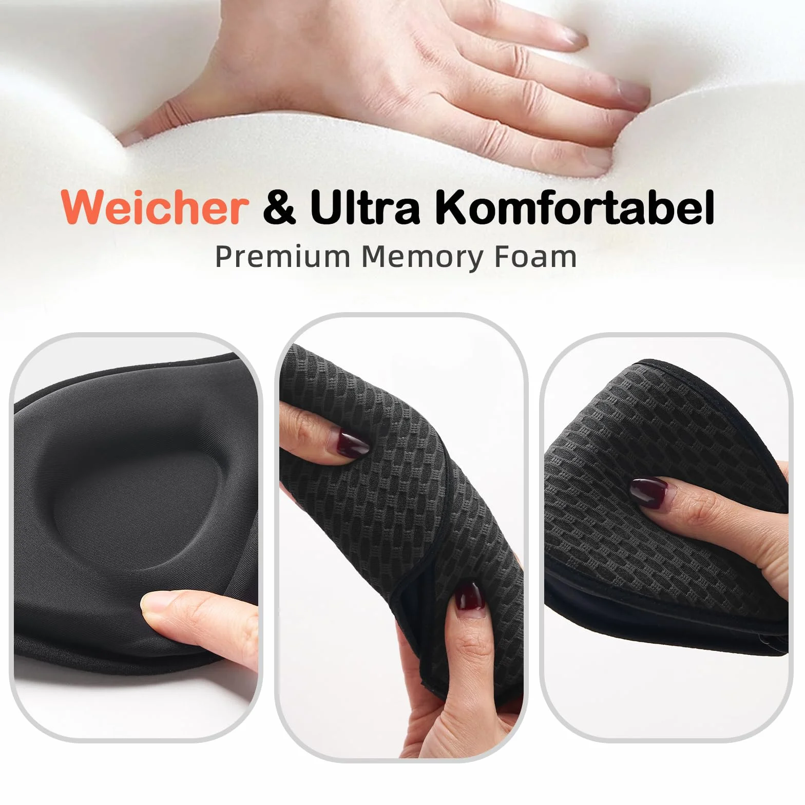 INNELO Maska do spania 3D dla mężczyzn i kobiet, ulepszona wersja 2025 osób śpiących po bokach, w 100% ergonomiczna maska na oczy, z wygodnymi i bez ucisku, czarna
