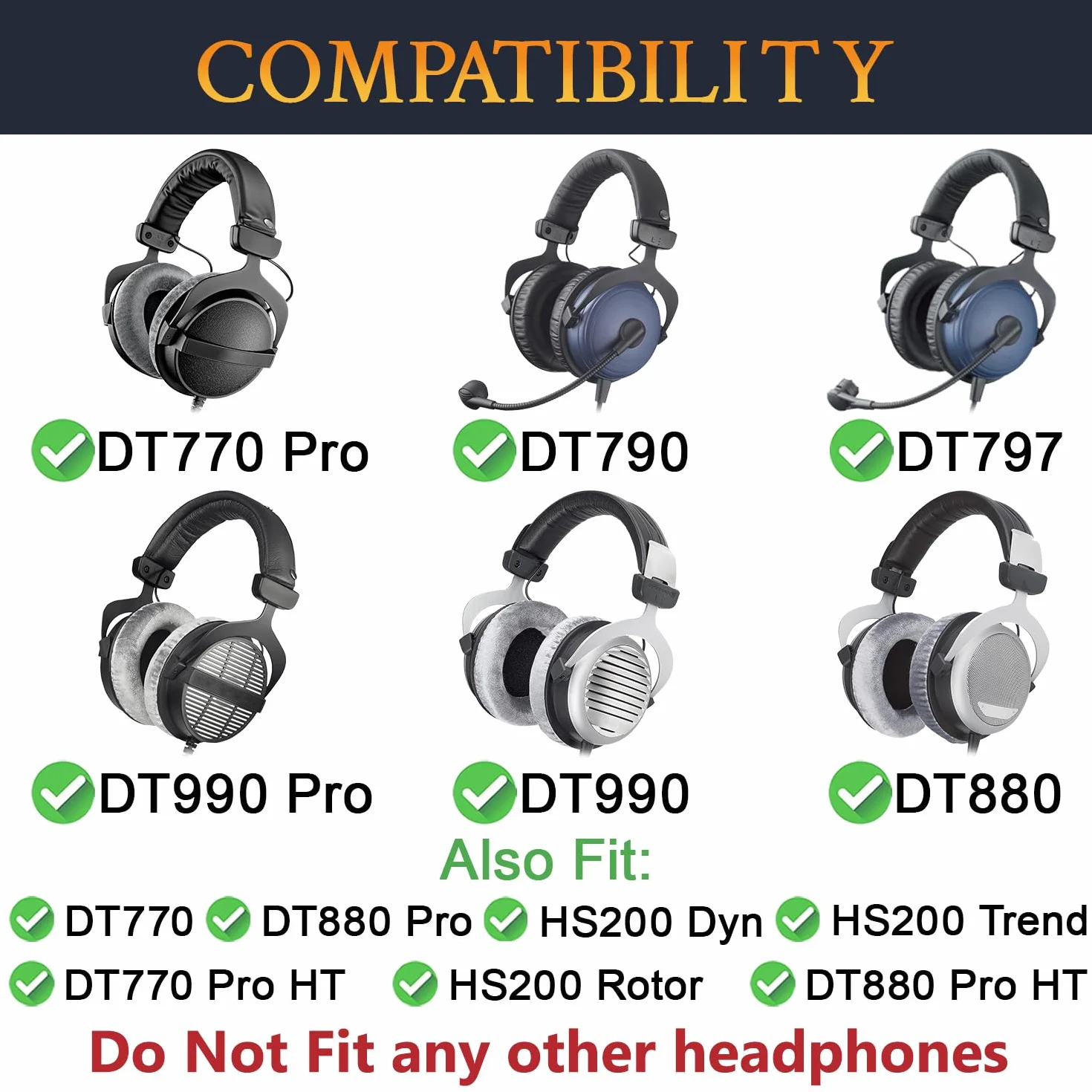 SOULWIT Suwak osłony bocznej pałąka na głowę do Beyerdynamic DT 770/DT880/DT990 Pro, DT770/DT880 Pro HT, DT790/DT797, HS200 Dyn/Rotor/Trend słuchawek, zestaw naprawczy z zaślepkami