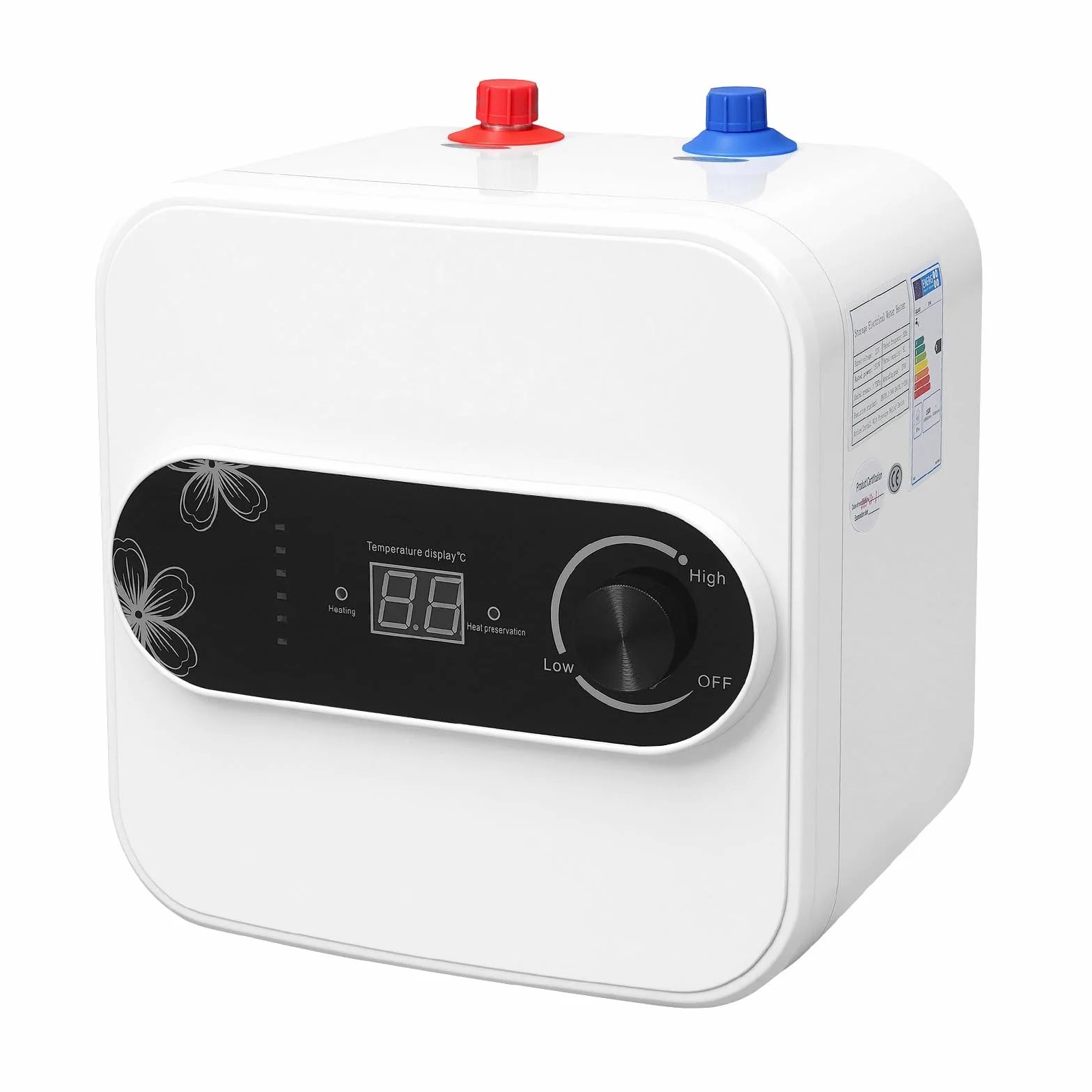 Mini podgrzewacz wody 10 l, urządzenie podszafkowe 1500 W, bojler 220 V, cyfrowy wyświetlacz LED, montaż na ścianie, wolnostojący, do kuchni, łazienki, umywalki, mały