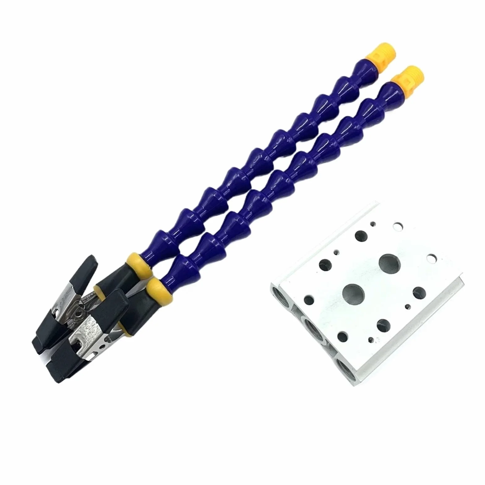 Pomoc do lutowania Third Hand, 2/6 szt. giętkich ramion lutowniczych z lupą i latarką na aluminiowej podstawie(2pcs Arms)