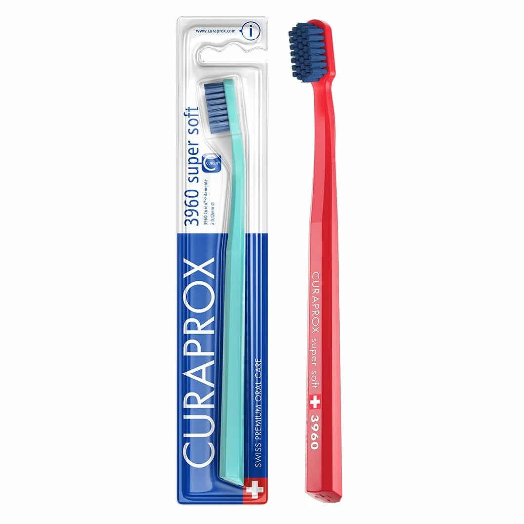 Curaprox CS 3960 Super Miękka Szczoteczka do zębów-Pielęgnacja dziąseł i zębów dla dorosłych/Super Miękkie włókna Curen® / różne kolory, pojedyncze opakowanie/Made in Switzerland