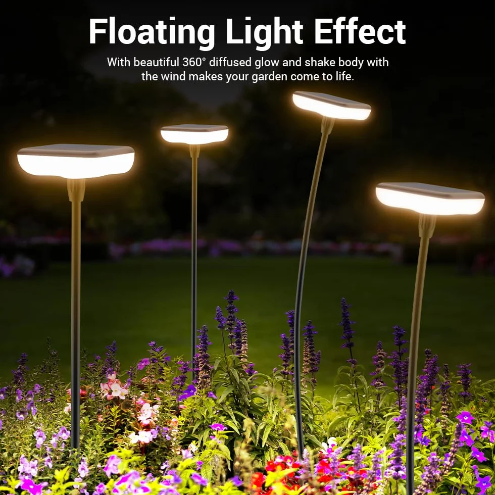 Lampy solarne ogrodowe LED, 4 sztuki, na zewnątrz, ciepła biel, 1000 mAh, super jasne, 34 lumeny, wodoodporność IP65, na zewnątrz, podwórko, do ziemi, na trawnik, dekoracja podjazdu