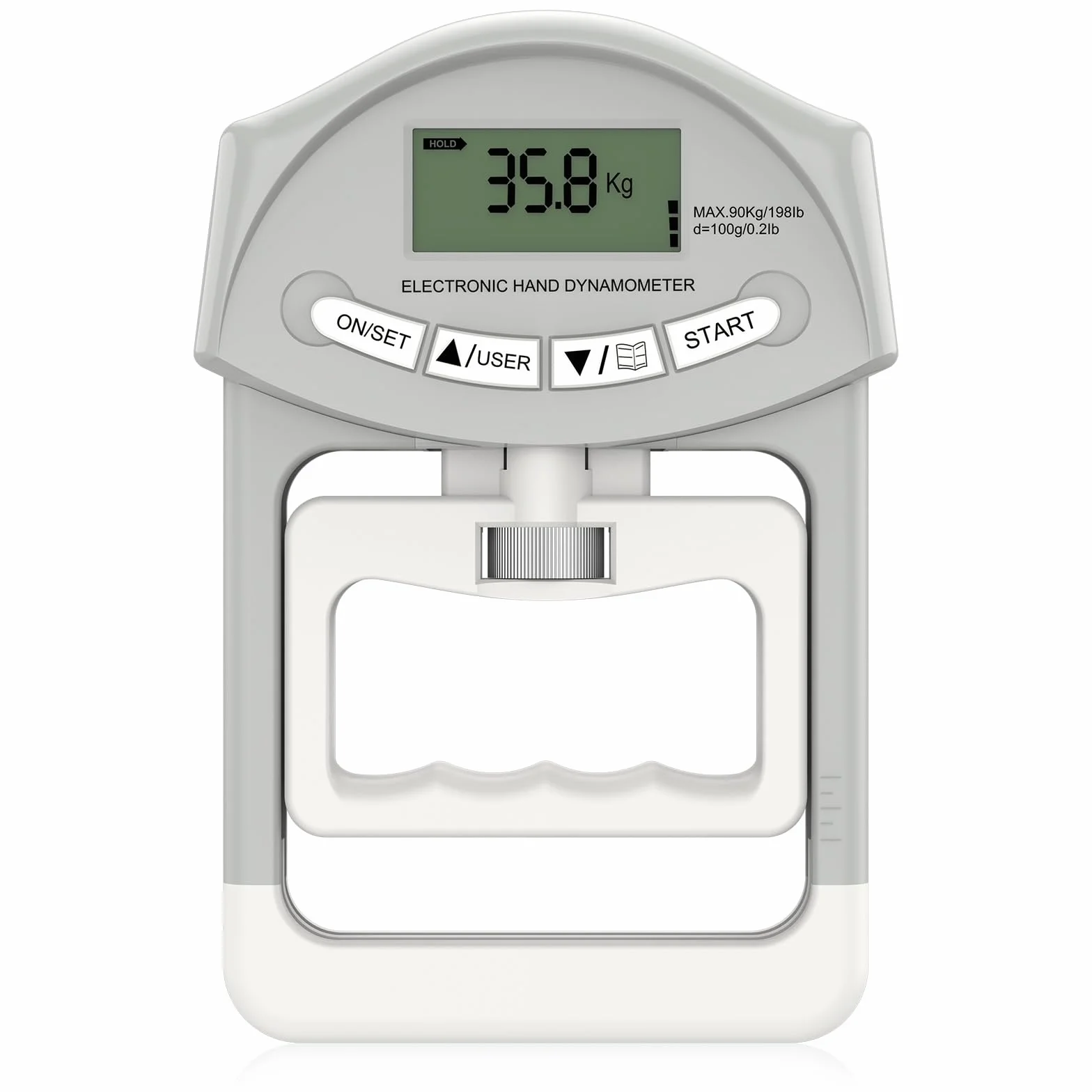 Elektroniczny dynamometr ręczny 90 kg, zakres udźwigu, wzmocnienie chwytu dłoni z 19 zestawami pojedynczych płyt