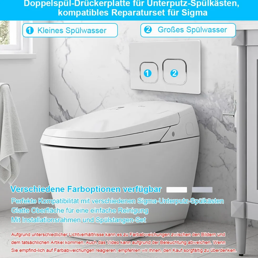 Przycisk WC Geberit Sigma UP300 UP320 podwójne spłukiwanie 243 × 162 mm biały