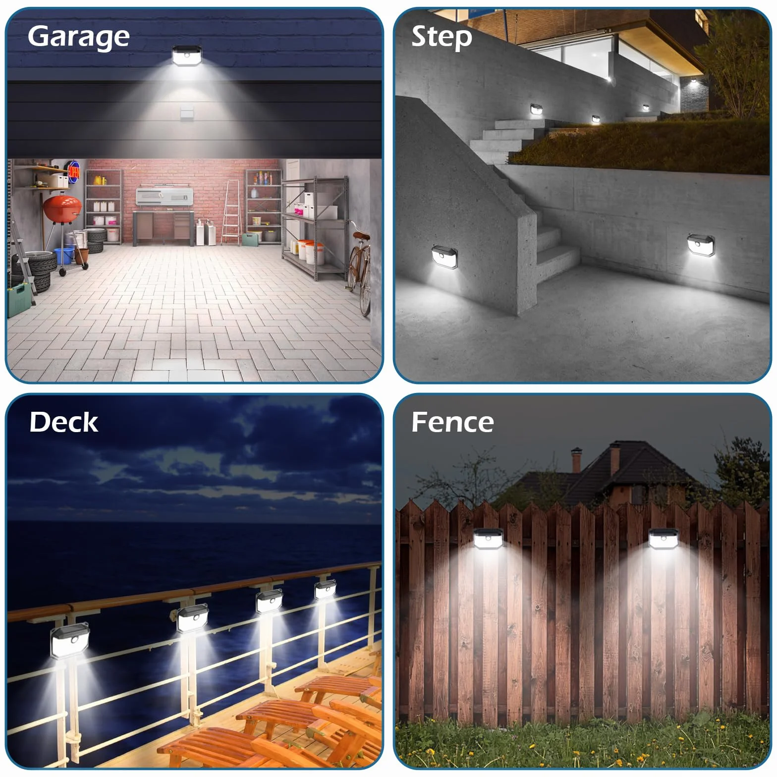 Solarna lampa zewnętrzna z czujnikiem ruchu, 230 diod LED, 3 tryby pracy, lampa solarna do użytku na zewnątrz, IP65, wodoszczelna lampa solarna do ogrodu, garażu, na zewnątrz (4 sztuki)