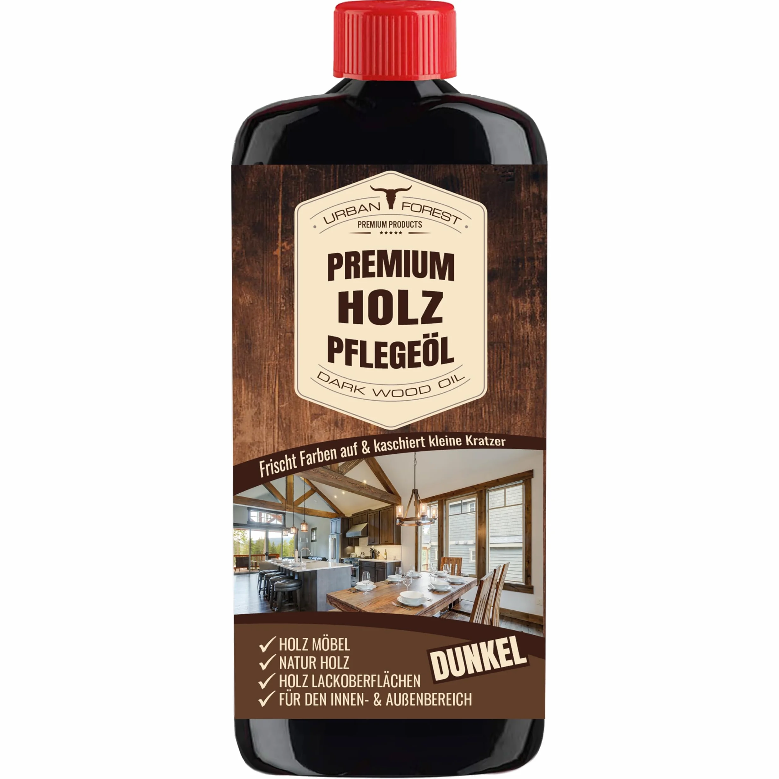 Urban Forest politura do mebli do drewna ciemna do pielęgnacji drewna | Olej do drewna chroni przed ciemnym działaniem oleju i pielęgnacji drewna | Olej do mebli premium do pielęgnacji drewna do