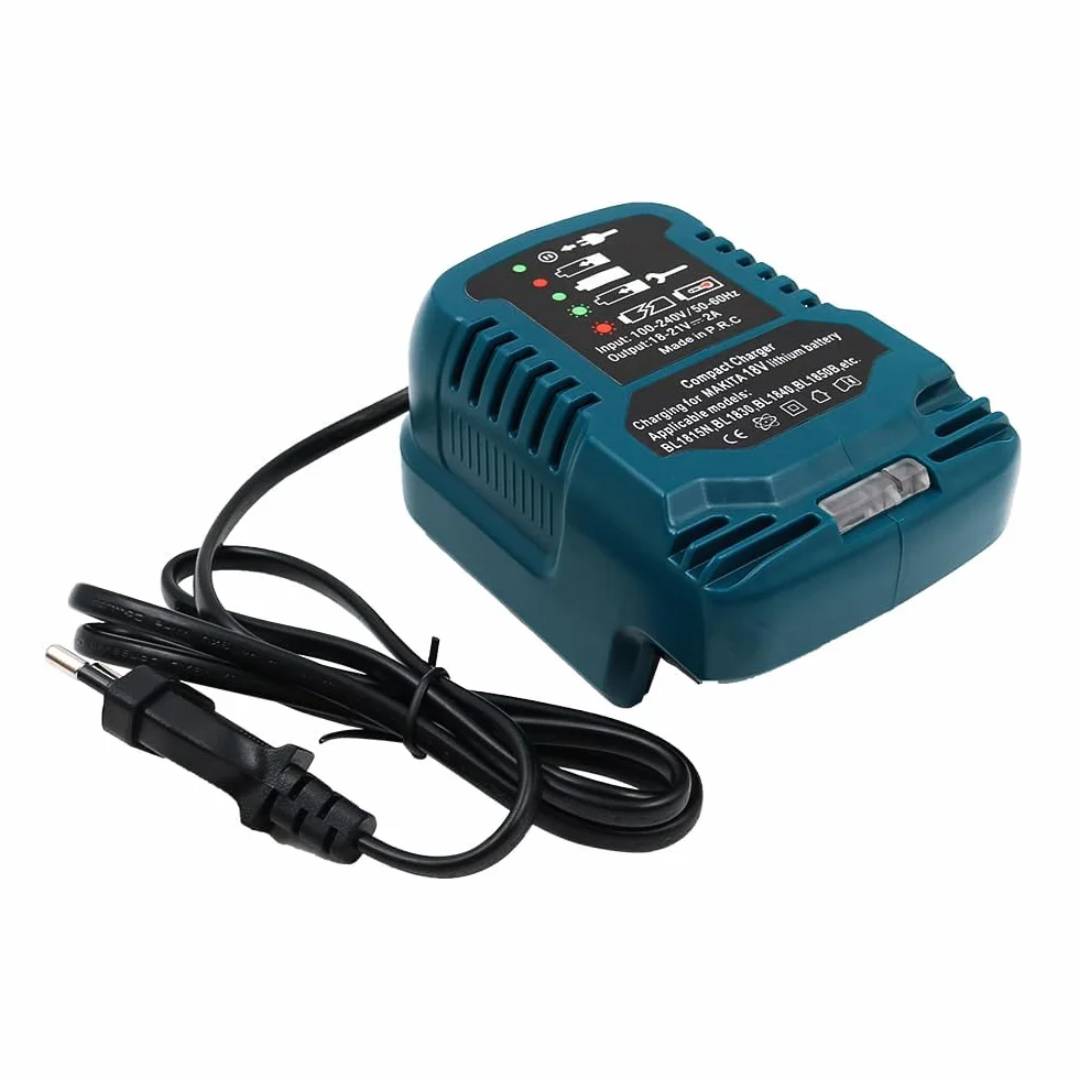Namvo Mini litowa ładowarka do akumulatorów Makita 18 V, kompatybilna z BL1850B, BL1860, BL1830, BL1840, BL1815