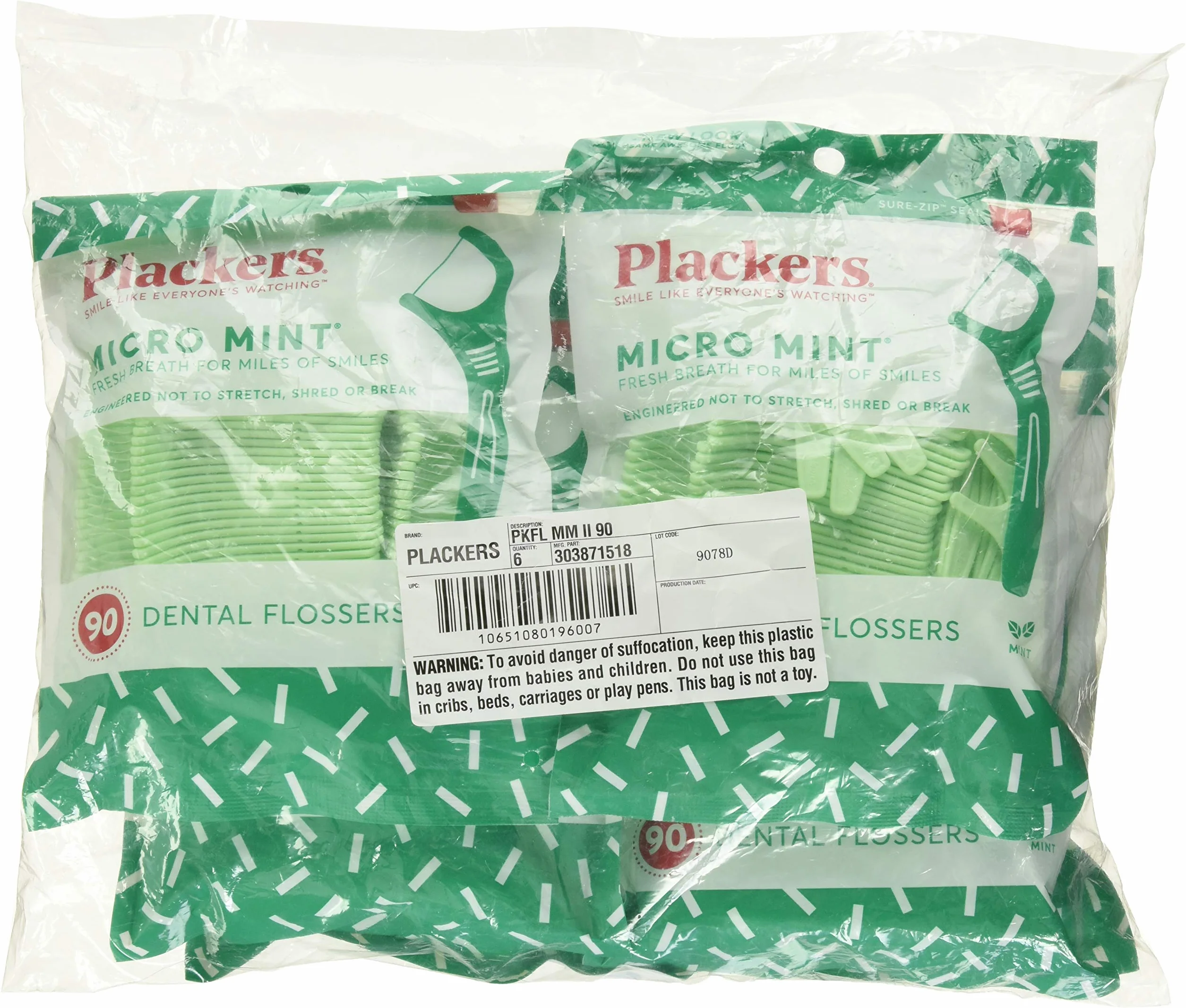 Plackers Nici dentystyczne mikro miętowe - 90 sztuk