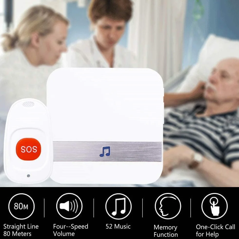 Haus bezprzewodowy alarm mobilny, przycisk połączenia alarmowego, wersja plug-in, alarm alarmowy, alarm paniczny dla osób potrzebujących opieki, dla osób cierpiących na cierpliwość, starszy