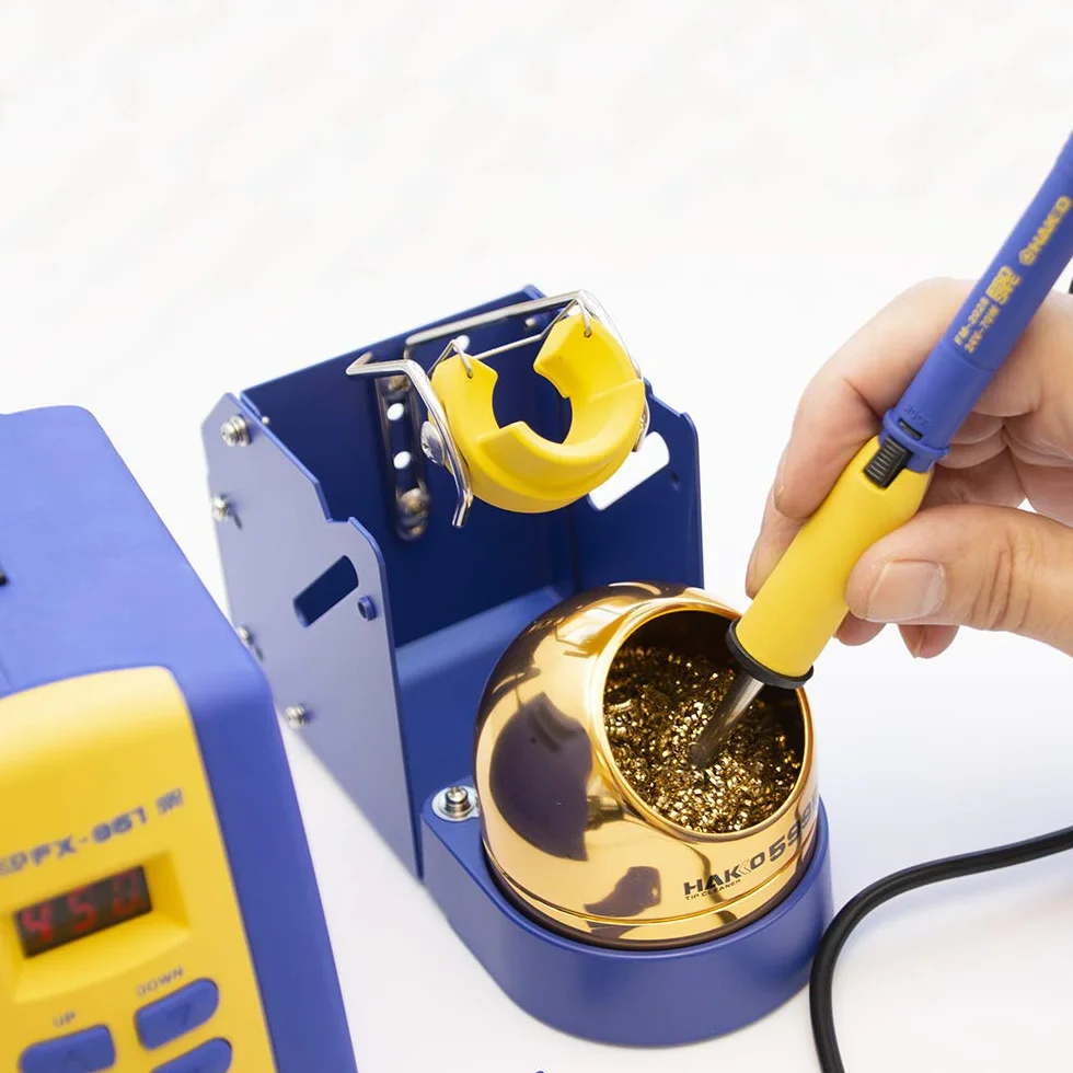 Hakko 599B Mosiężny drut do czyszczenia końcówki lutownicy - bez środka czyszczącego do lutowania wody z podstawą garnka 599B-02