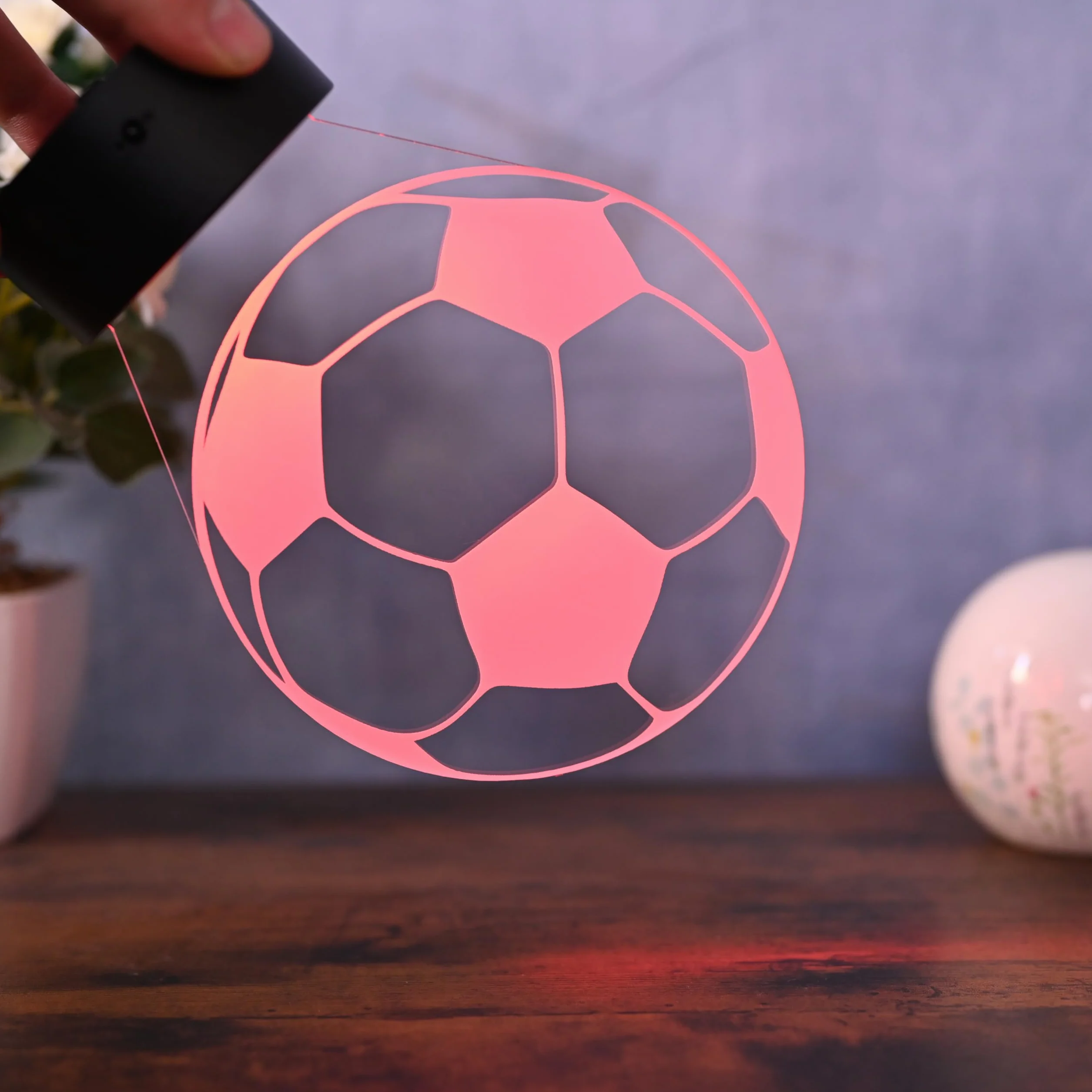 Lampa LED do piłki nożnej – sportowa dekoracja i lampka nocna dla piłkarzy, fanów i trenerów – pomysł na prezent dla mężczyzn, młodzieży i dzieci, światło klubowe