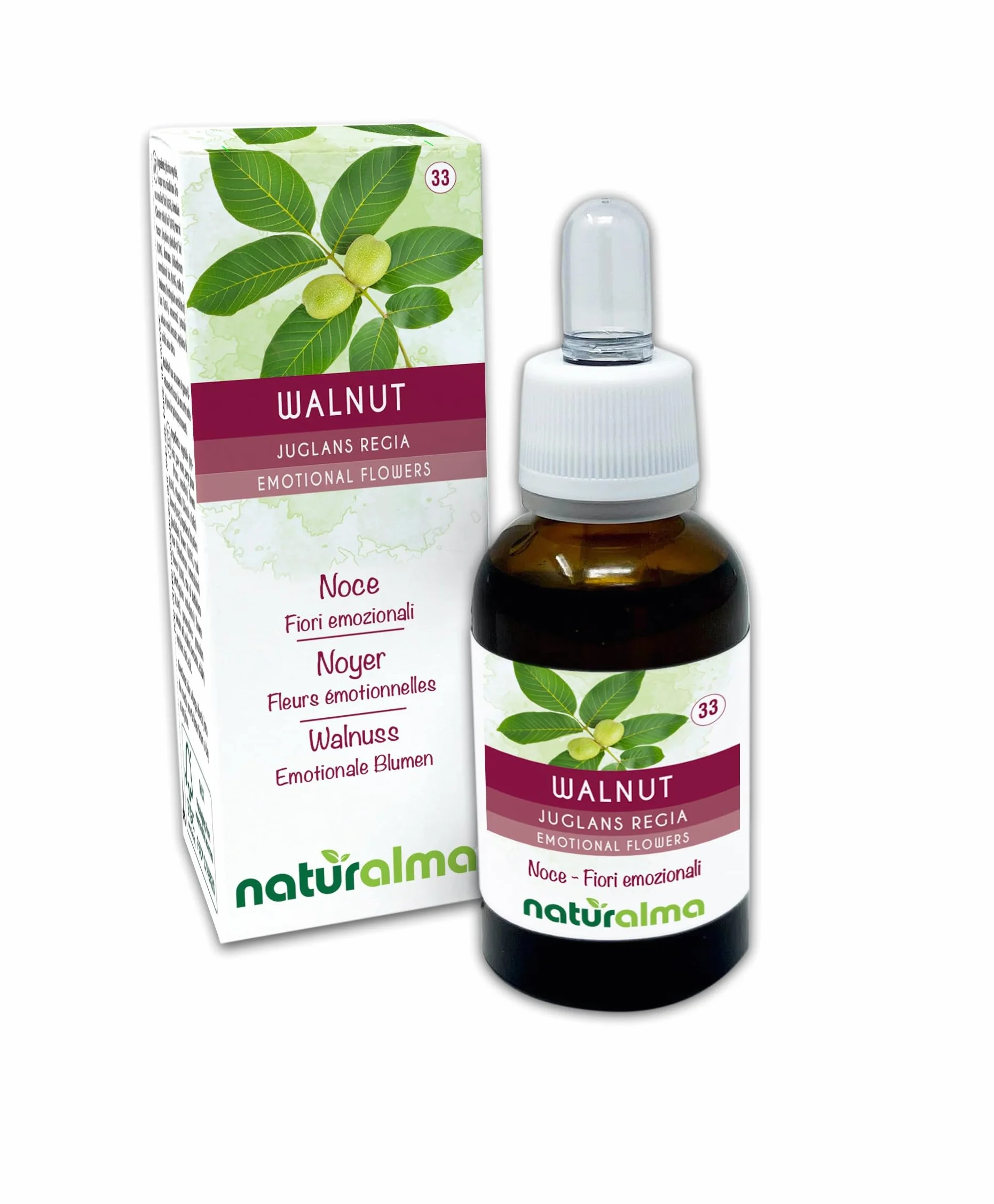 Kwiaty Bacha Naturalma Krople 30 ml Płynny ekstrakt bezalkoholowy Esencje kwiatowe Wegański