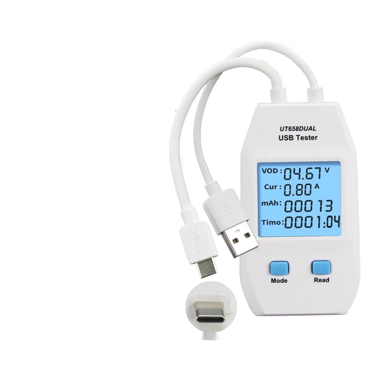 Urządzenie pomiarowe tester USB Usb. Tester cyfrowy woltomierz AMMETER AMPEREMETER Meter lekarz do mocowania mobilefonu Moc tabletu.(UT658LOAD)