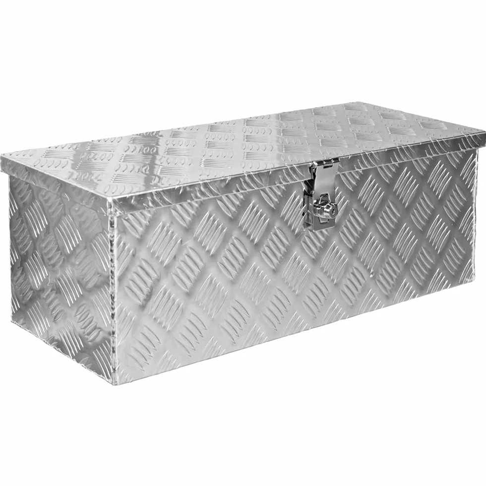 Trucky Truckbox, skrzynka aluminiowa na dyszel, 15 rozmiarów, skrzynka na narzędzia z zamkiem i kluczem, stabilna i wodoszczelna, typ skrzyni: D050 (68 x 31 x 25 cm)