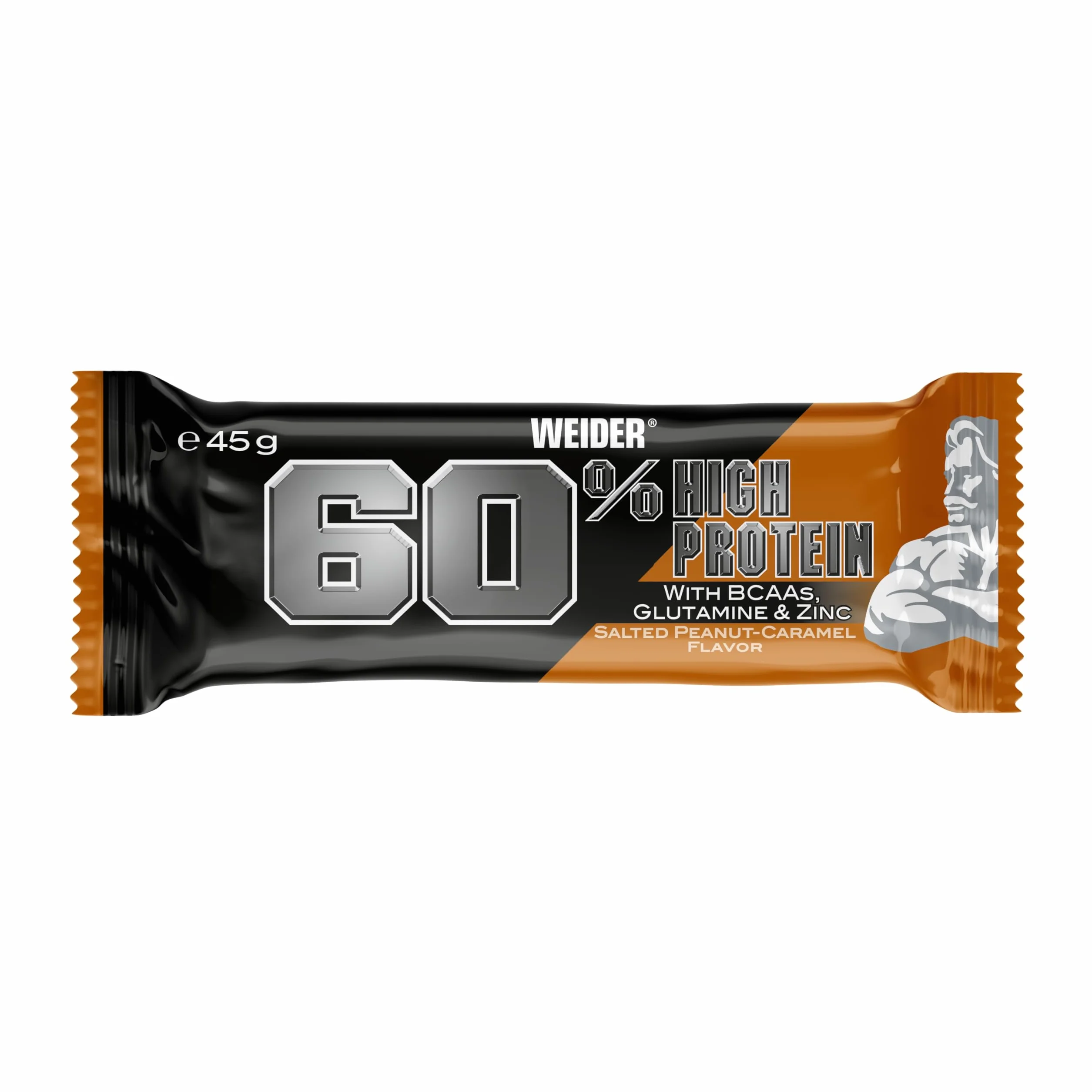 Weider 60% Protein Bar Karmelowy 45g x 24 Baton Proteinowy z L-glutaminą i BCAA