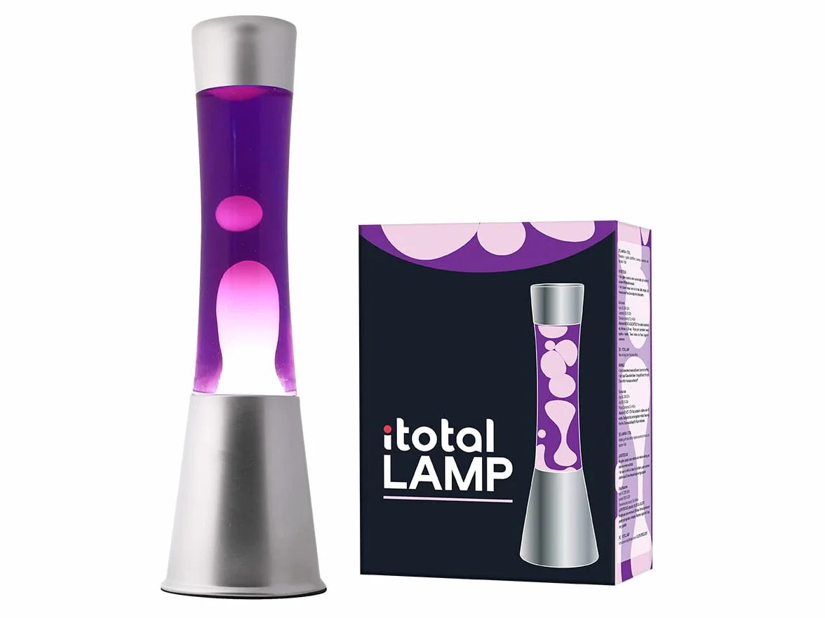 Kolorowa lampa lawowa fioletowy biały