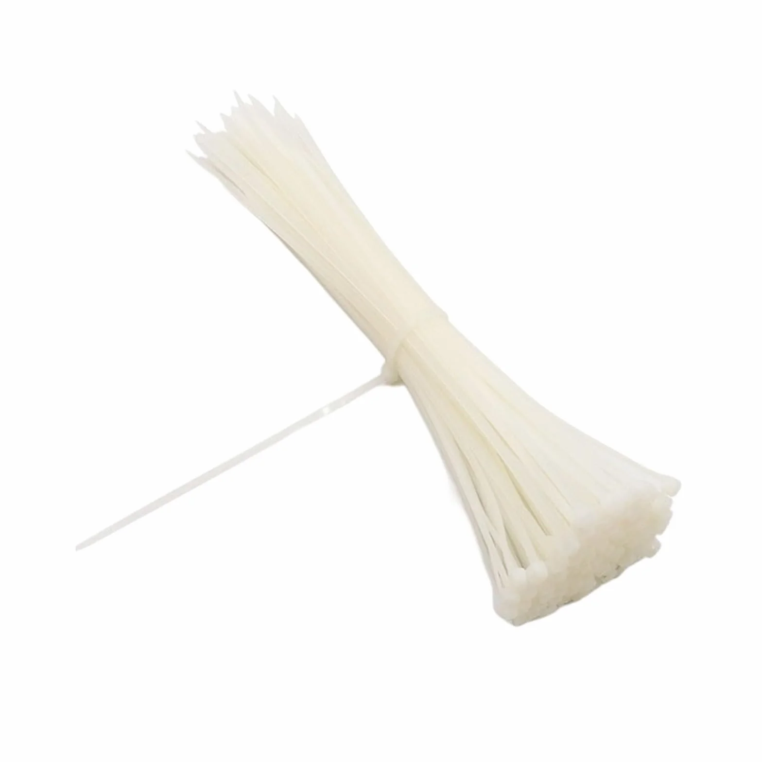100 szt. 3 x 60-200 mm, białe, czarne, mleczne opaski zaciskowe do kabli, samozaciskowe, nylonowe(White,3 x 60mm)